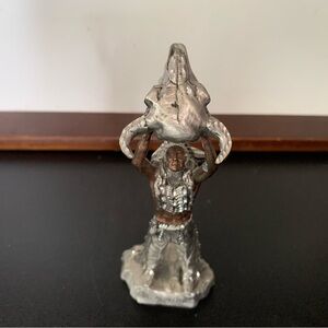 1990 Masterworks Fine Pewter Native American GOOD HUNTING Sculpture Peter Sedlow